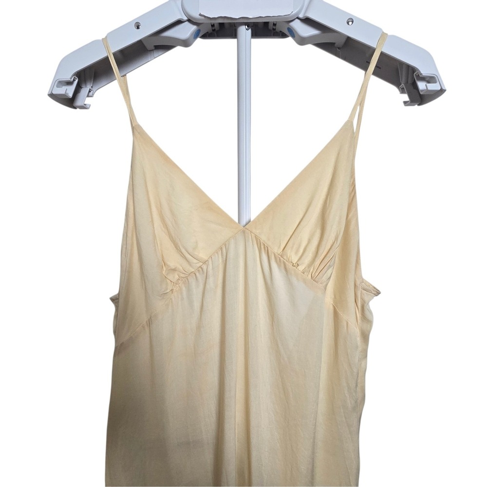 Farm Rio Ivory Slip Dress Small Boho Coquette Maxi Adjustable‎ Strap Festival - Picture 4 of 14